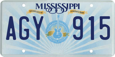 MS license plate AGY915