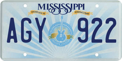 MS license plate AGY922