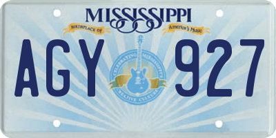MS license plate AGY927