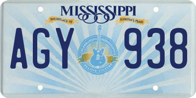 MS license plate AGY938