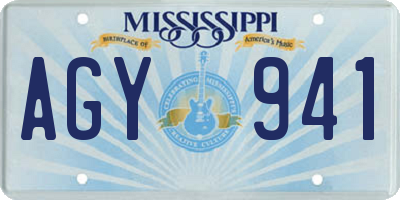 MS license plate AGY941