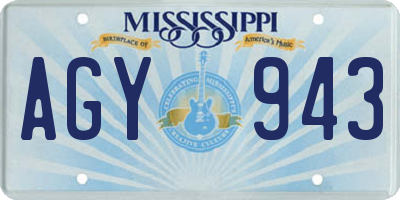 MS license plate AGY943