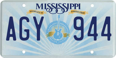 MS license plate AGY944