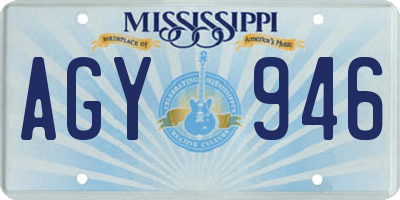 MS license plate AGY946