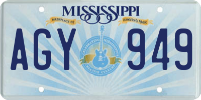 MS license plate AGY949