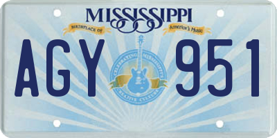 MS license plate AGY951