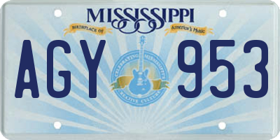 MS license plate AGY953