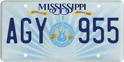 MS license plate AGY955