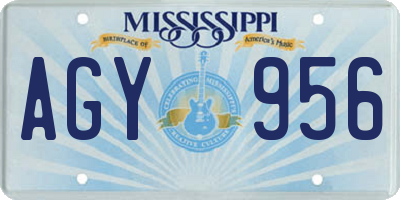 MS license plate AGY956