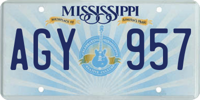 MS license plate AGY957