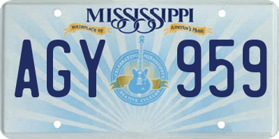 MS license plate AGY959