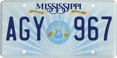 MS license plate AGY967