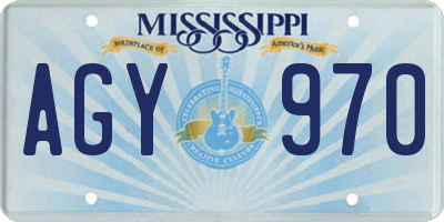 MS license plate AGY970