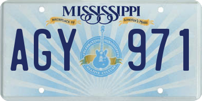 MS license plate AGY971