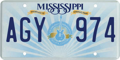 MS license plate AGY974