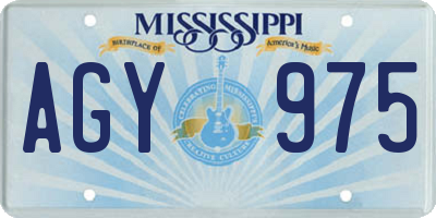 MS license plate AGY975