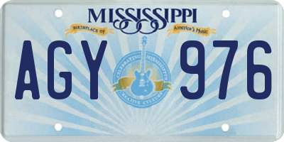MS license plate AGY976
