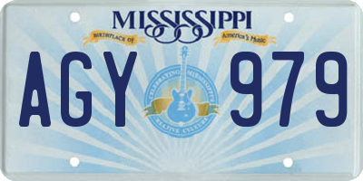 MS license plate AGY979