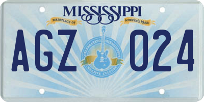 MS license plate AGZ024