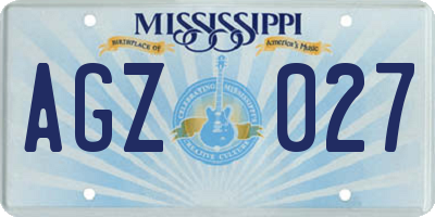 MS license plate AGZ027