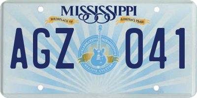 MS license plate AGZ041