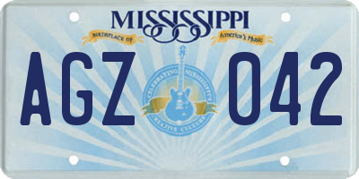 MS license plate AGZ042