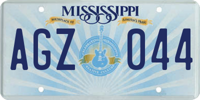 MS license plate AGZ044