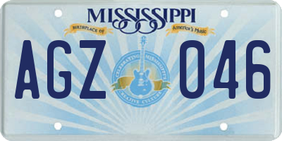 MS license plate AGZ046