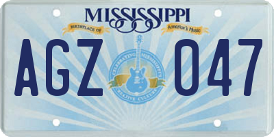 MS license plate AGZ047