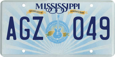 MS license plate AGZ049