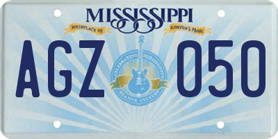MS license plate AGZ050