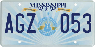 MS license plate AGZ053