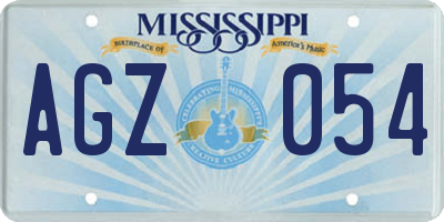 MS license plate AGZ054