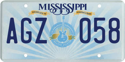 MS license plate AGZ058