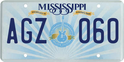 MS license plate AGZ060
