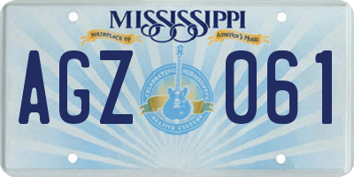 MS license plate AGZ061