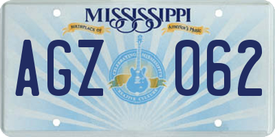 MS license plate AGZ062