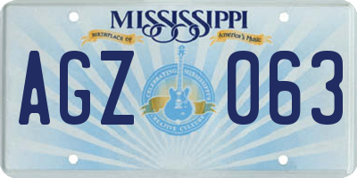 MS license plate AGZ063