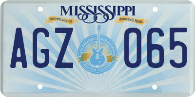 MS license plate AGZ065