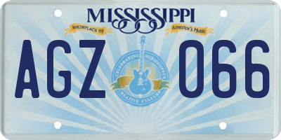 MS license plate AGZ066