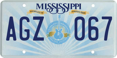 MS license plate AGZ067