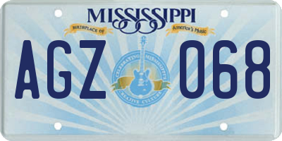 MS license plate AGZ068