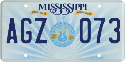 MS license plate AGZ073