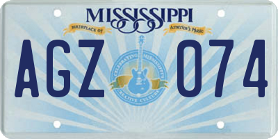 MS license plate AGZ074