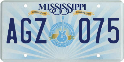 MS license plate AGZ075