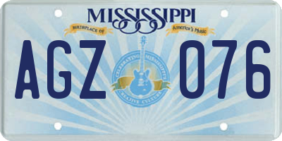 MS license plate AGZ076