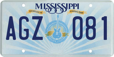 MS license plate AGZ081