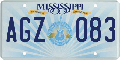 MS license plate AGZ083