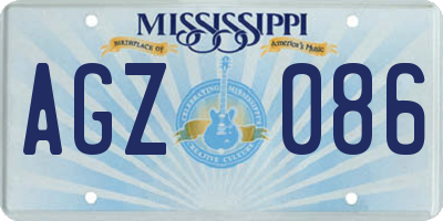 MS license plate AGZ086