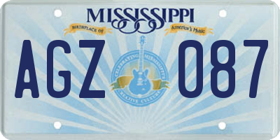 MS license plate AGZ087